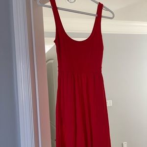 Coral dress with pockets